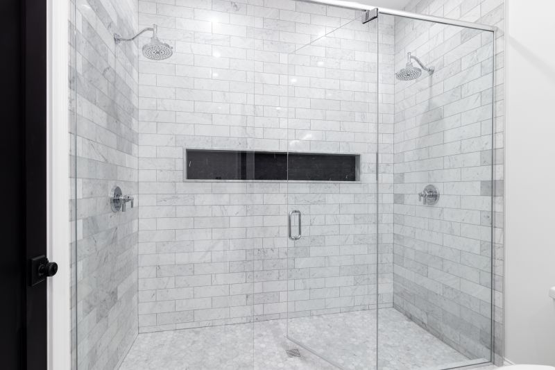 Double Shower Heads in a Spacious Design